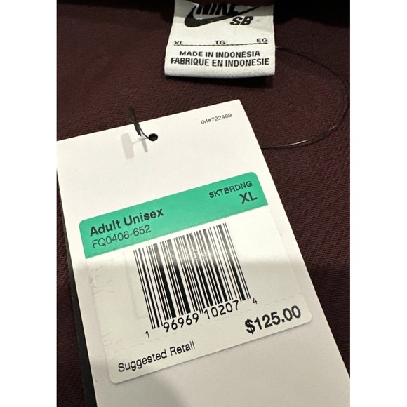 Nike SB Jacket Adult XL Woven Twill Premium Full-Zip Burgundy FQ0406-652 - Picture 8 of 8